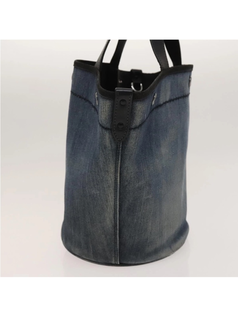 Authentic Prada Denim 2 Way Tote Bag w/ Removable Pouch - Picture 5 of 16